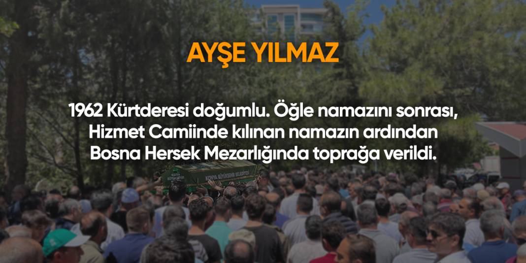 Konya'da bugün vefat edenler | 10 Haziran 2025 14